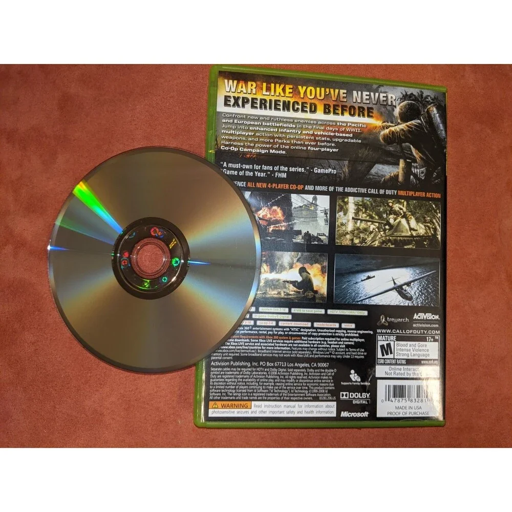 Call of Duty: World at War, Xbox 360, Complete, Great Condition, Original Owner